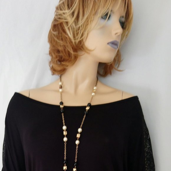 NWT IZ BYER 3X Black Textured Off Shoulder Top Dolman Lace Sleeves - Picture 5 of 11